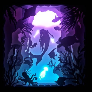 Underwater [9x9 inch] - Paper Cutting Light Box Template files