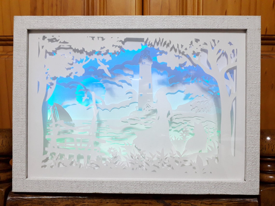 Lighthouse - Paper Cutting Light Box Template Files - Etsy