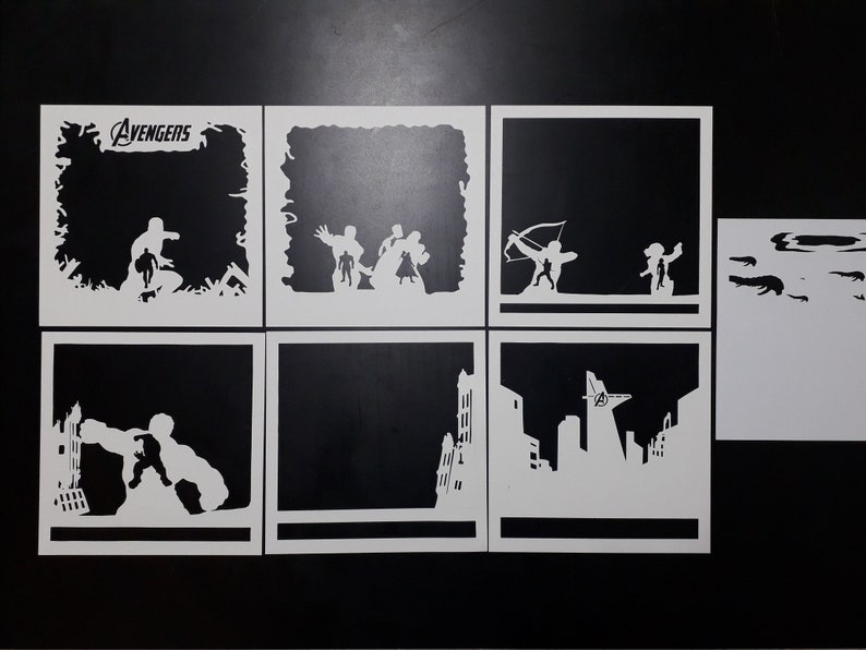 Download Avengers Paper Cutting Light Box Template Files 9x9 Inch