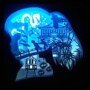 La città incantata [9x9 pollici] - File modello scatola luminosa per taglio carta