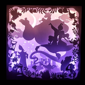 Animazione Aladdin [9x9 pollici] - File modello scatola luminosa per taglio carta
