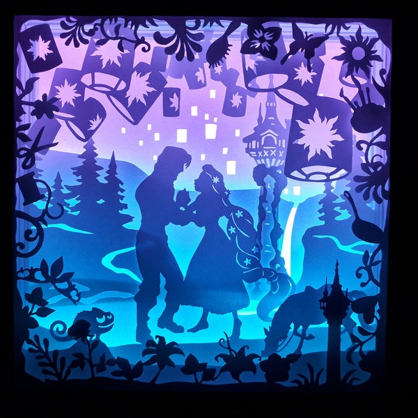 Rapunzel(Tangled)-B[9x9 inch] - Paper Cutting Light Box Template files