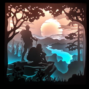 Trekking[9x9 inch] - Paper Cutting Light Box Template files