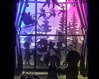 Christmas - A [A4, 9x9 inch] - Paper Cutting Light Box Template files