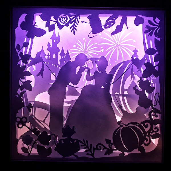 Cinderella AB [9x9 inch] - Paper Cutting Light Box Template files