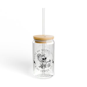 Spicy Books and Icy Coffee 16oz Glass Tumbler