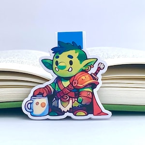 Tikk the Littlest, Magnetic Bookmark -Funny Fantasy Orc Clip for Fantasy Lovers, RPG Fans, Dungeon Gift (or 40k), Goblin Reading Accessory