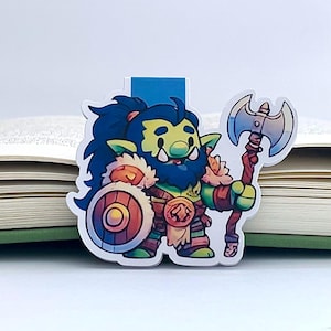 Ork Daddy Magnetic Bookmark - Funny Fantasy Orc Clip for Fantasy Lovers, RPG Fans, Dungeon Gift (or 40k), Goblin Reading Accessory