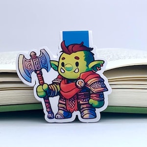 Big Brok Magnetic Bookmark - Funny Fantasy Orc Clip for Fantasy Lovers, RPG Fans, Dungeon Gift (or 40k), Goblin Reading Accessory