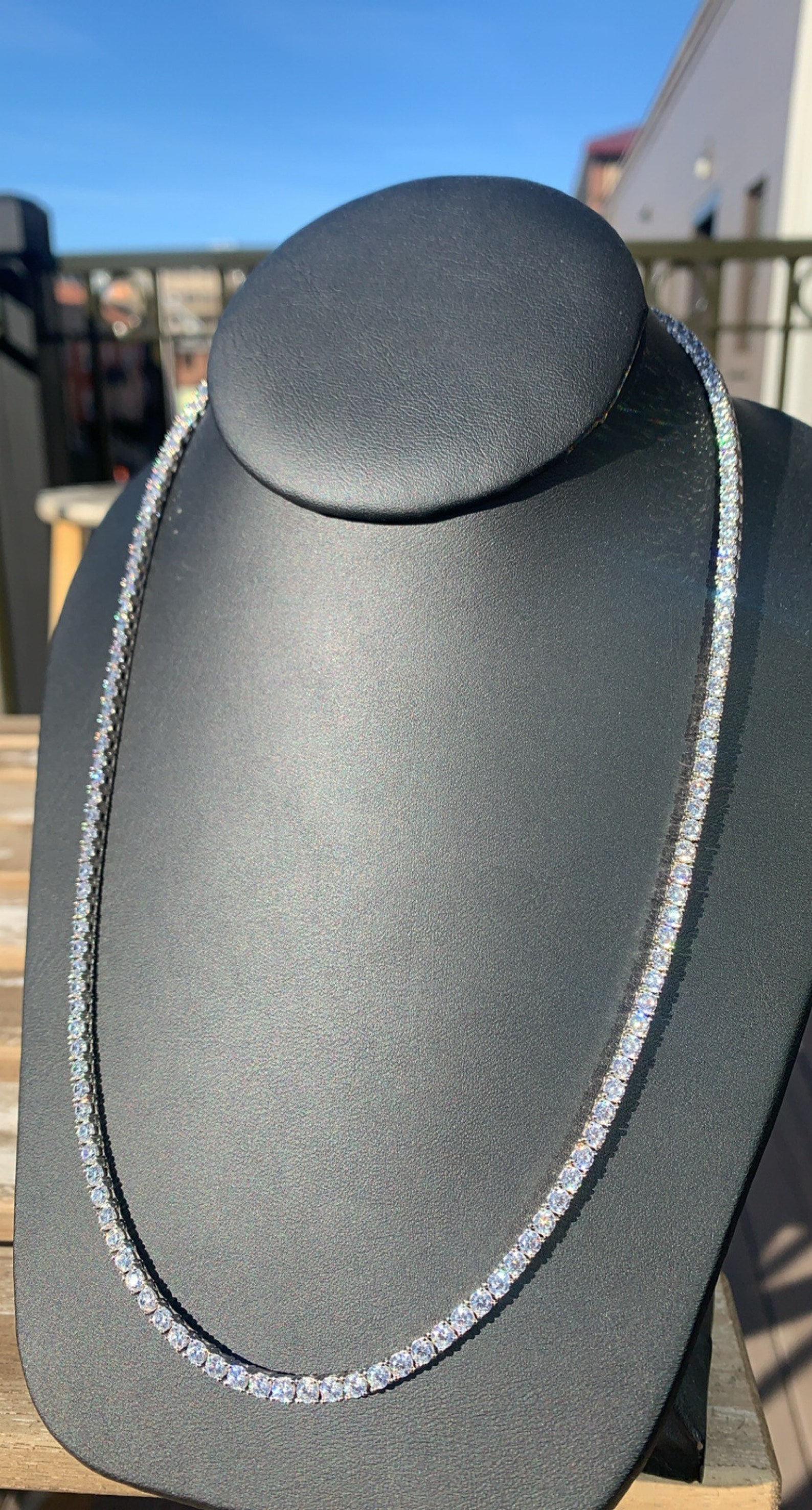 925 Sterling Silber 3mm Tennis Kette Choker Halskette Etsy.de