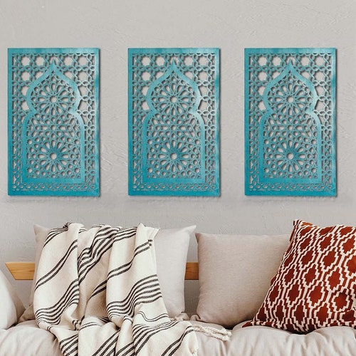 Moroccan Wall Décor Wood Wall Art Living Room Wall Hanging Etsy