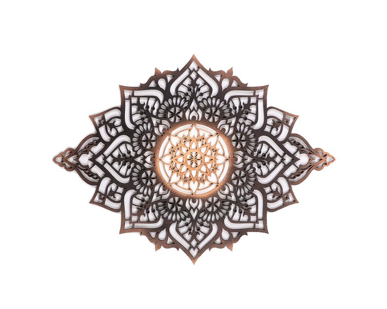 Black Wall Hanging Decor Wood Decor Wood Wall Art Mandala Etsy