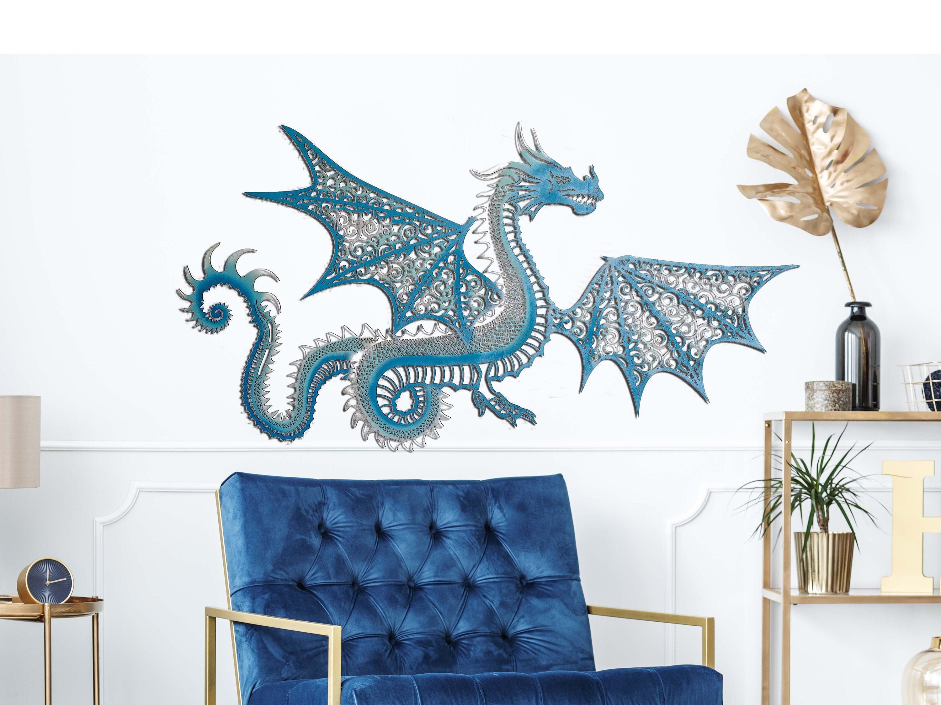 Große Drache Wandkunst Fantasy Dekor Wohnzimmer Wandkunst | Etsy