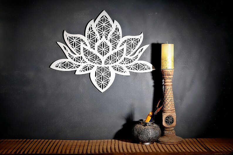 Lotus Wall Decor Lotus Flower Wall Art Wood Wall Art Etsy