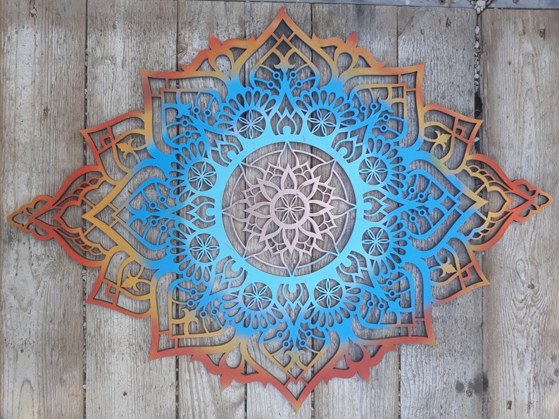 Wood Wall Art Bohemian Wall Decor Mandala Wall Art Wall Etsy