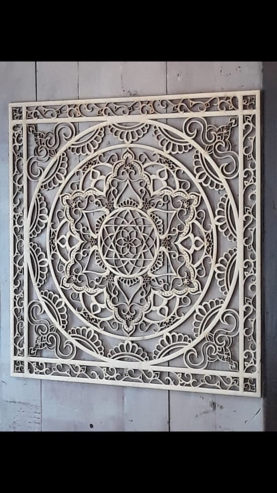Mandala Colgante De Pared Decoracion De Madera Decoracion Etsy