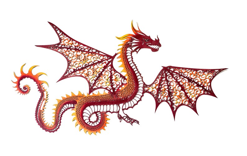 Large Dragon Wall Art Fantasy Decor Living Room Wall Art Etsy