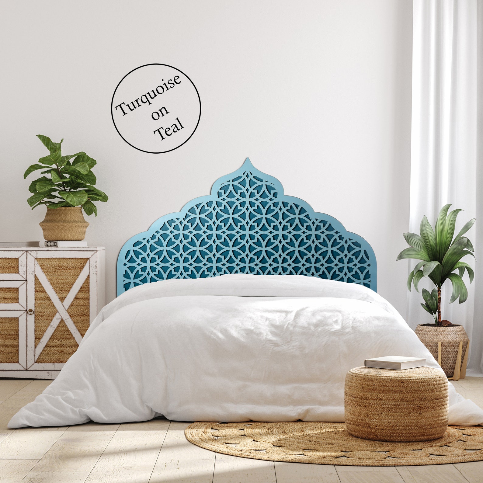Moroccan Wooden Headboard / King Size Bed Headboard / Bohemian Etsy