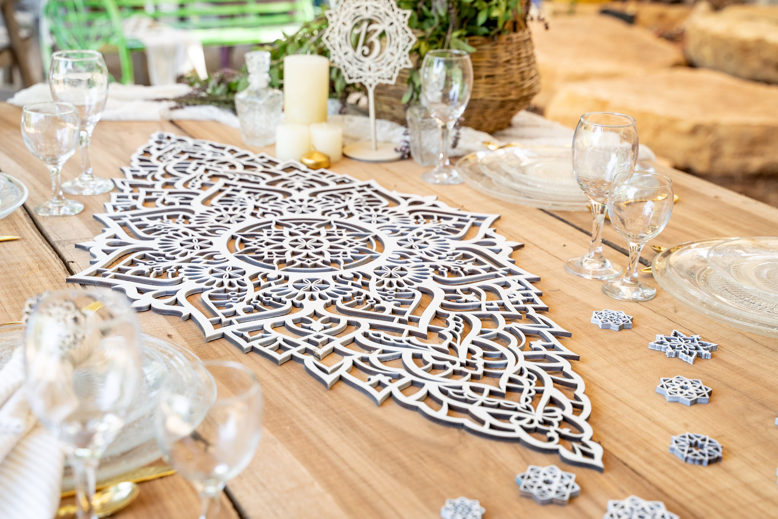 Table Centerpiece for Dining Room Tabletop Centerpiece Table | Etsy