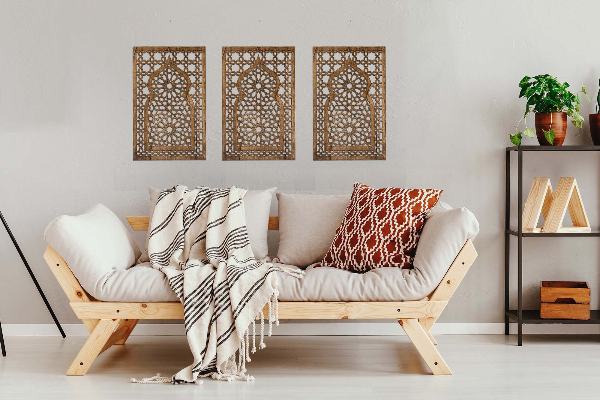 Oriental Wood Wall Art Moroccan Décor Living Room Wall | Etsy