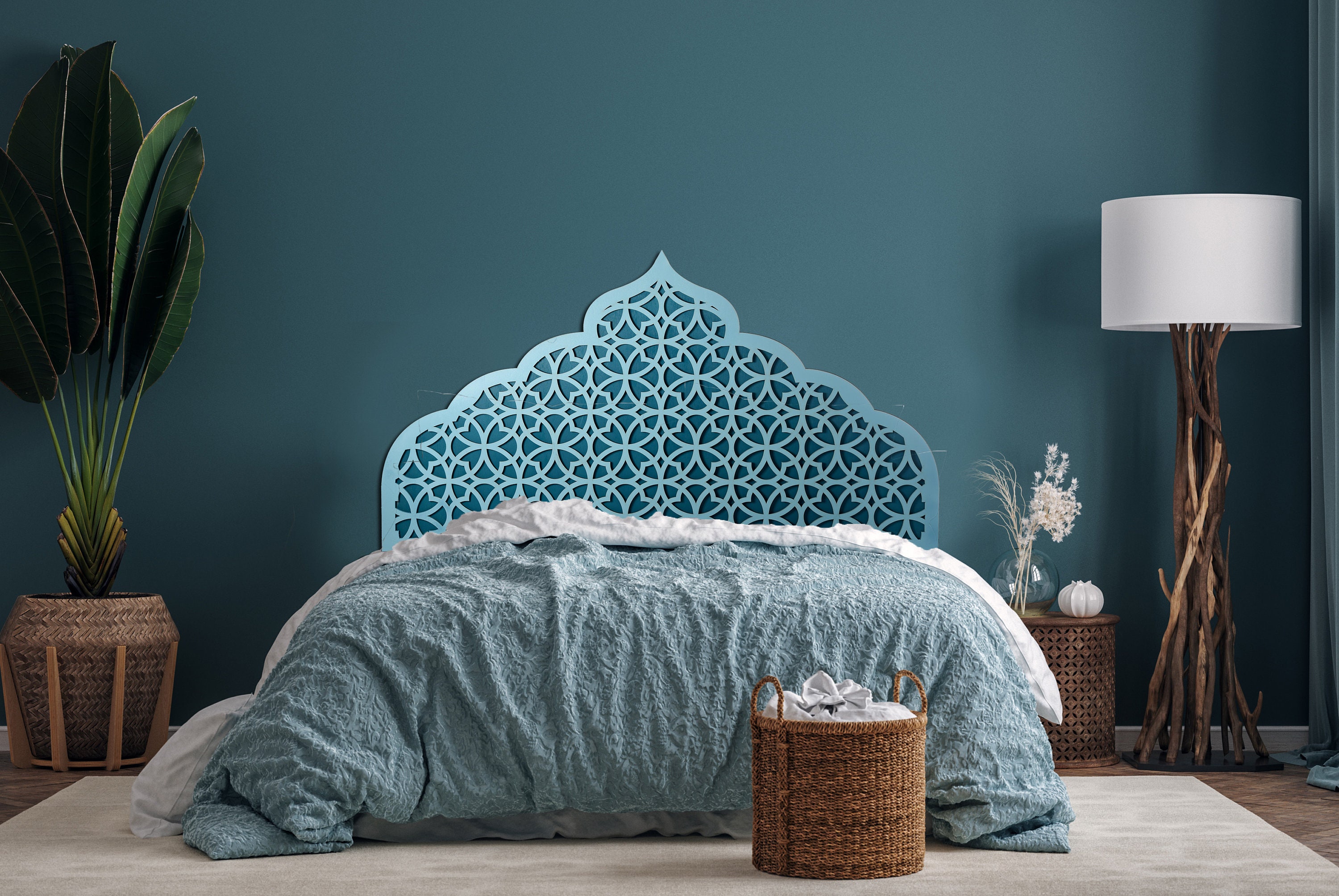 Boho Full Bed Headboard Traditional Moroccan Bed Décor Etsy