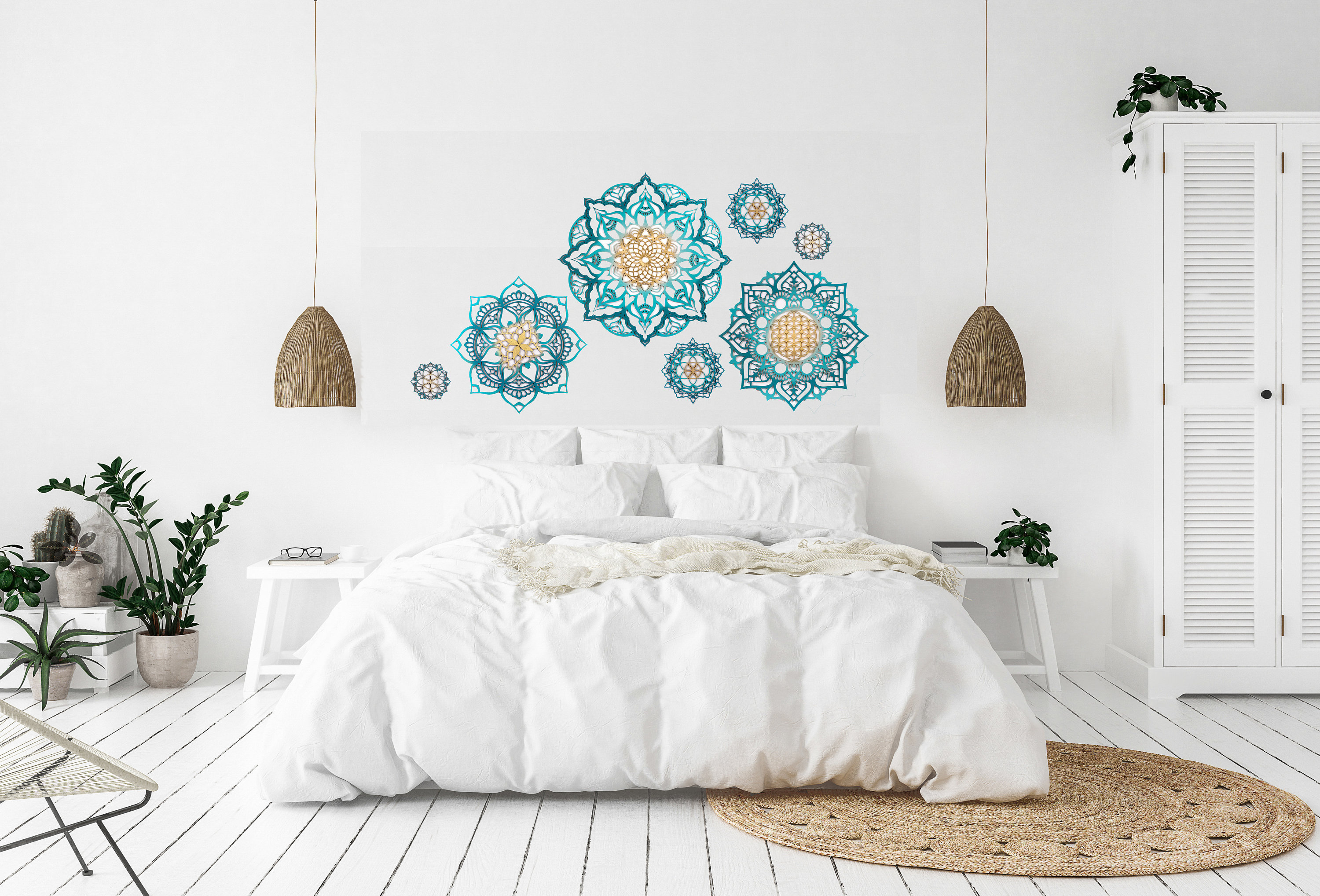Wall Decor Set Wood D??cor Bedroom Wall Decor Turquoise Wall - Etsy