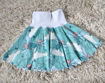 Circle skirt, jersey skirt, skirt, rockabilly, twirl skirt, unique, fairy, mint, blue, birth gift, christening gift, baby girl, size 74-80