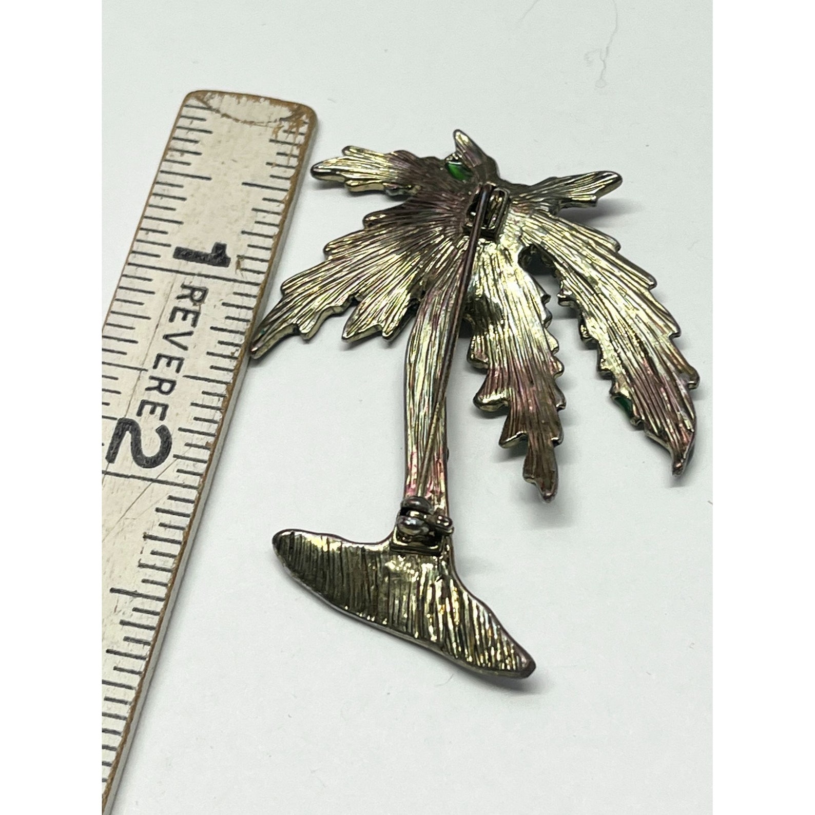 Vintage Enamel Rhinestone Palm Tree Brooch Pin - Etsy