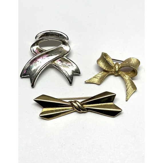 Vintage Bow Jewelry Brooch Pin Lot - image 1