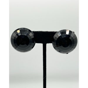Vintage Dalsheim Black Rhinestone Earrings