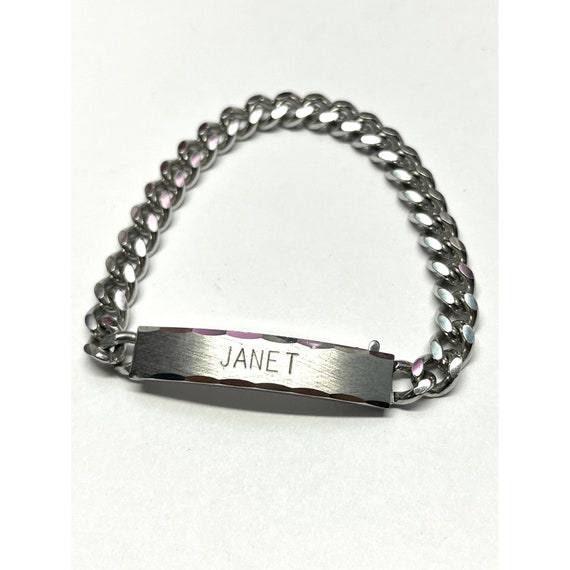 Vintage Speidel USA Janet Name ID Bracelet - image 3