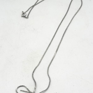 Vintage silver tone bow chain necklace
