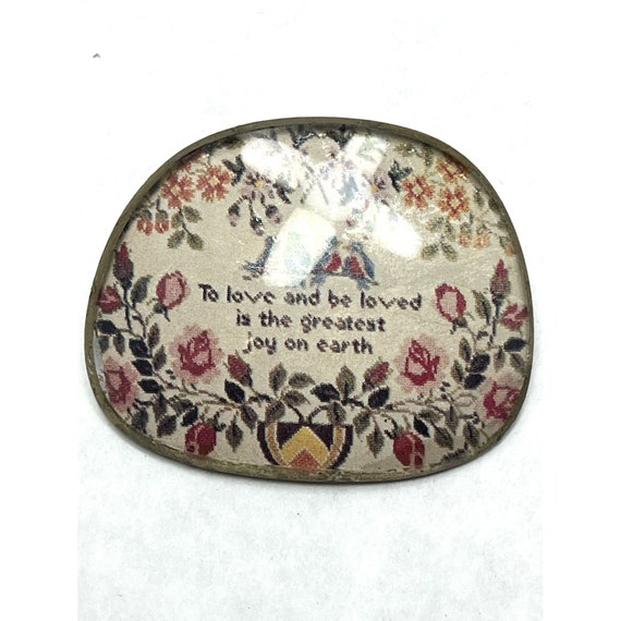 Vintage Tapestry Plastic Brooch Pin - image 3