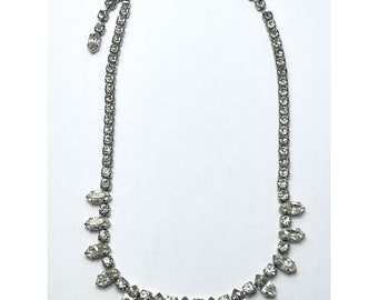 collier collier vintage Weiss Strass