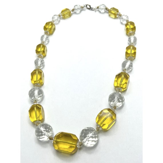 Art Deco Yellow Crystal Estate Collar Necklace - image 4