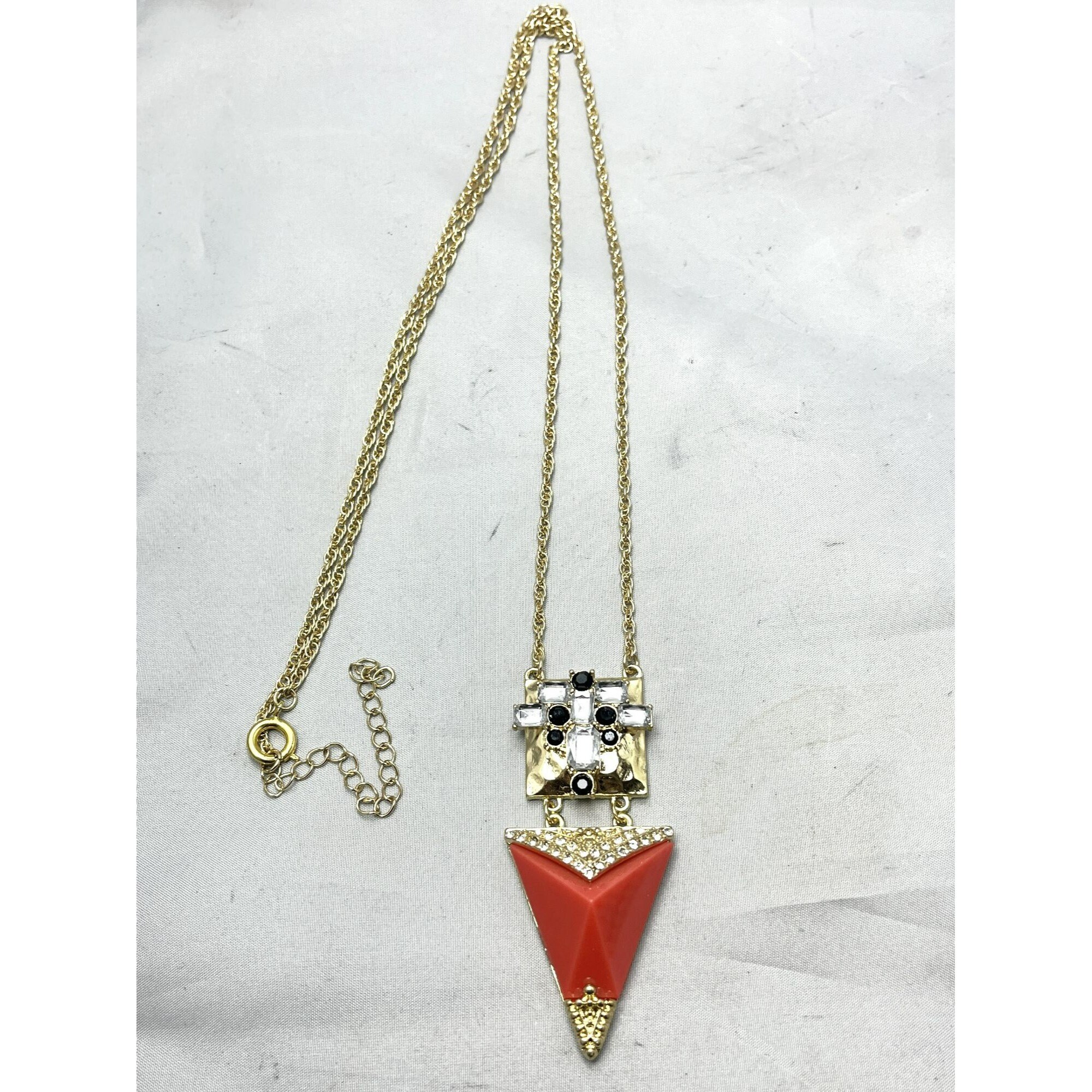 Pendentif Vintage Grosse Goutte Strass - Occasion En Métal Argenté