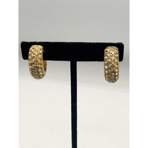Vintage Kenneth Lane Rhinestone Hoop Earrings