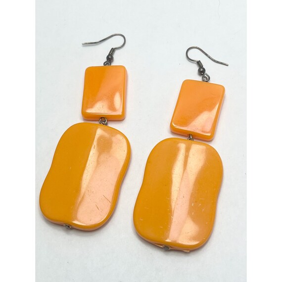 Vintage Orange Plastic Earrings - image 2