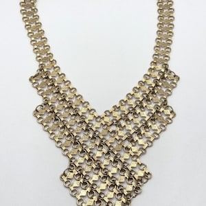 Vintage gold Ton Metall Spitze Gliederkette Halskette