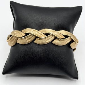 Crown Trifari Brushed Gold Link Bracelet