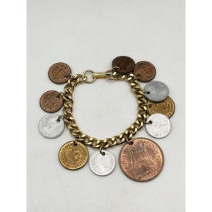 Vintage coin charm bracelet