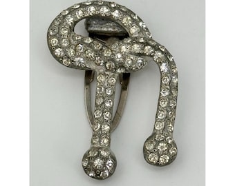 Estate art deco rhinestone dress clip