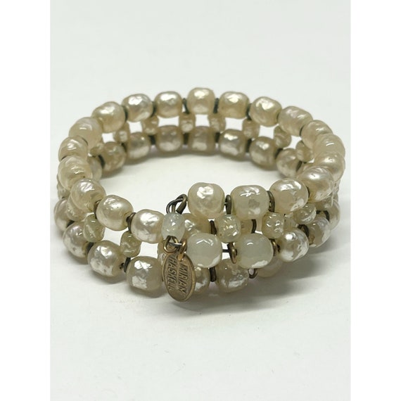 Vintage Miriam Haskell Pearl Wrap Bracelet - image 3