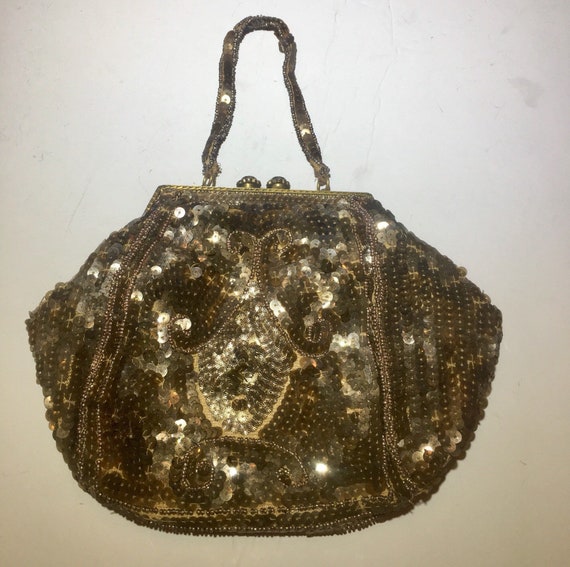 gold rhinestone purse