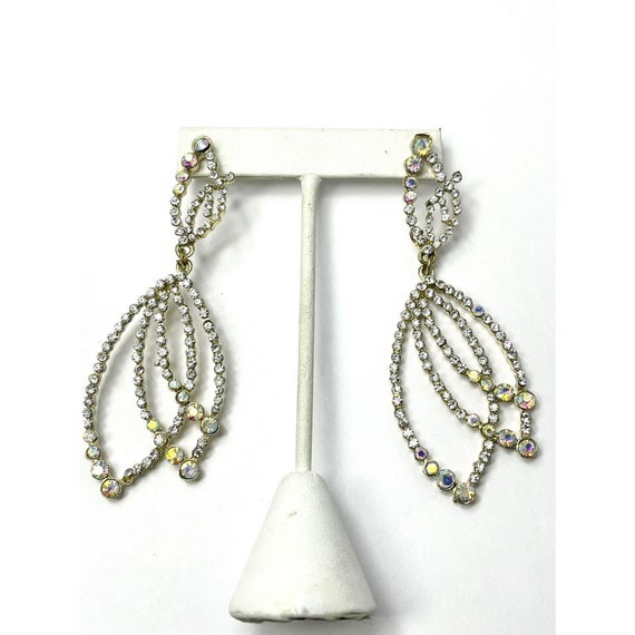Vintage Rhinestone Drop Dangle Earrings - image 2