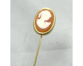 Vintage Crown Trifari Cameo Stick Pin