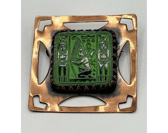 Vintage Brutalist Hammered Brass Copper Large Belt Buckle - Etsy display picture 3