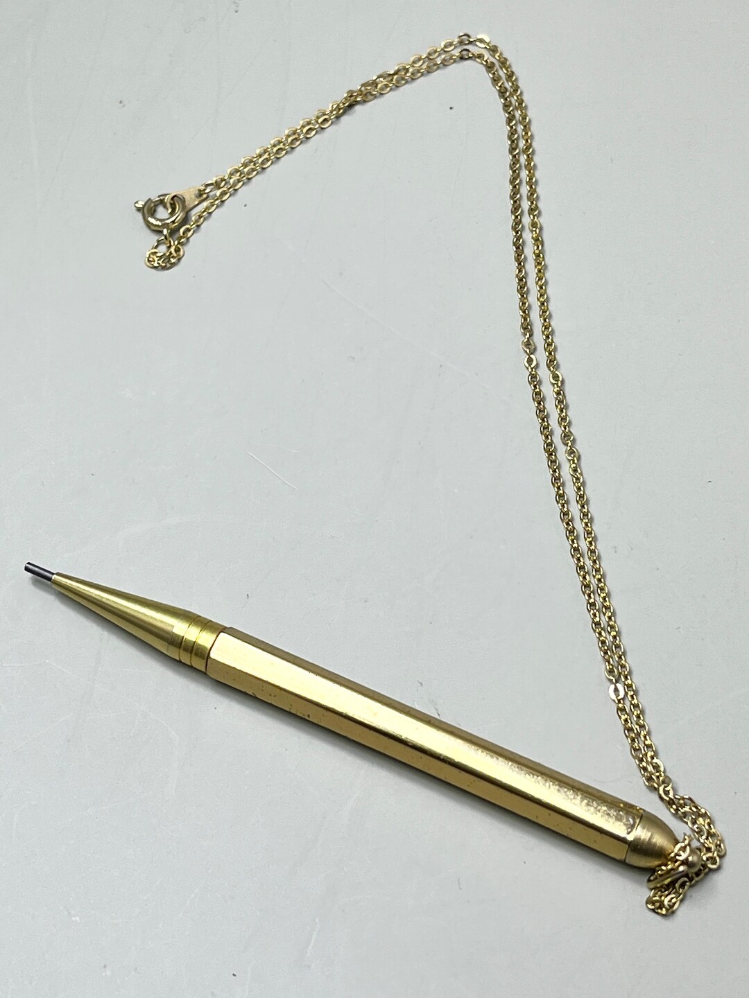 Vintage Mechanical Pencil Pendant Necklace Etsy