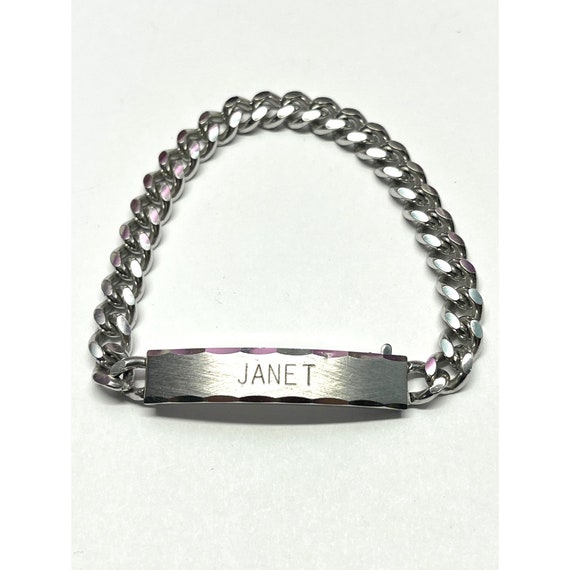 Vintage Speidel USA Janet Name ID Bracelet - image 1