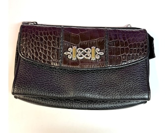 Brighton brun och svart trifold-plånbok med tryckknappar, clutch-väska